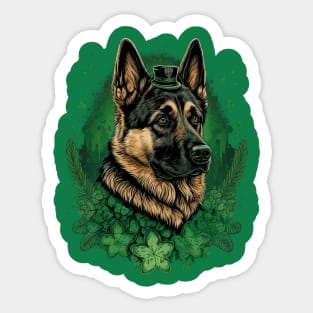 German Shepherd St. Patrick's day Sticker